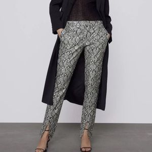 Zara faux leather printed pants